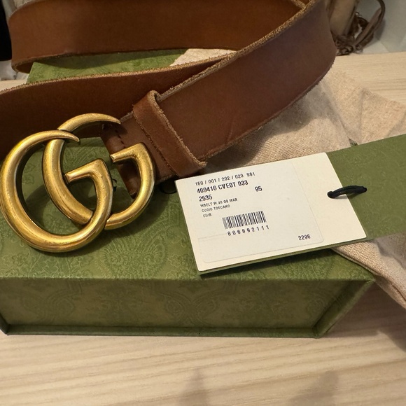 GG Brown Leather Belt - Picture 5 of 5